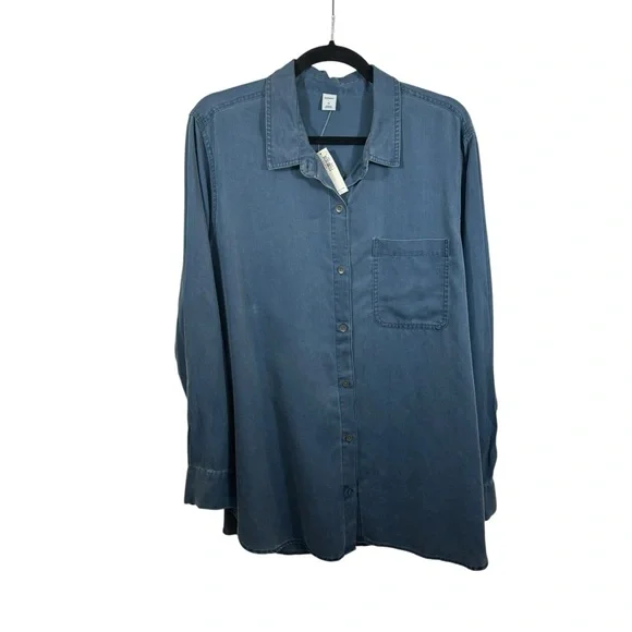 Brand new with Tags Ladies‎ Old Navy Relaxed Tencel® Shirt Blue Size XL - Picture 2 of 15